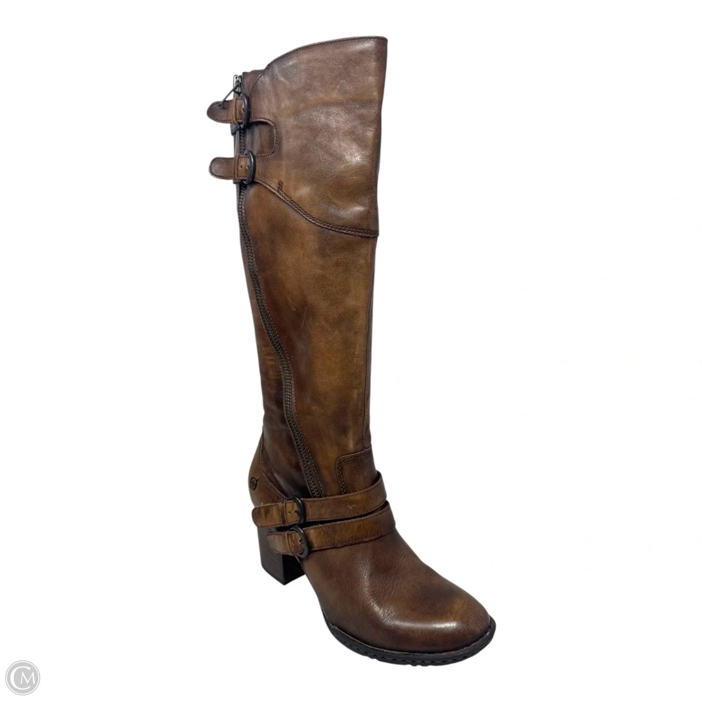 Buckle Boots Knee Heels By Born In Black, Size: 10