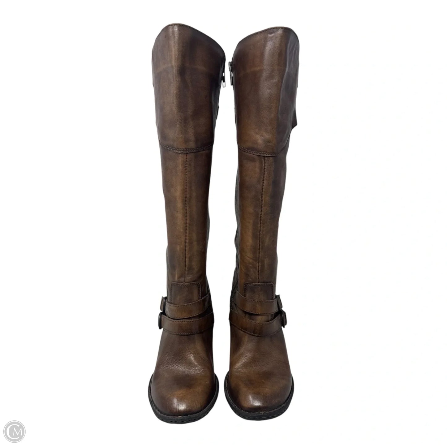 Buckle Boots Knee Heels By Born In Black, Size: 10
