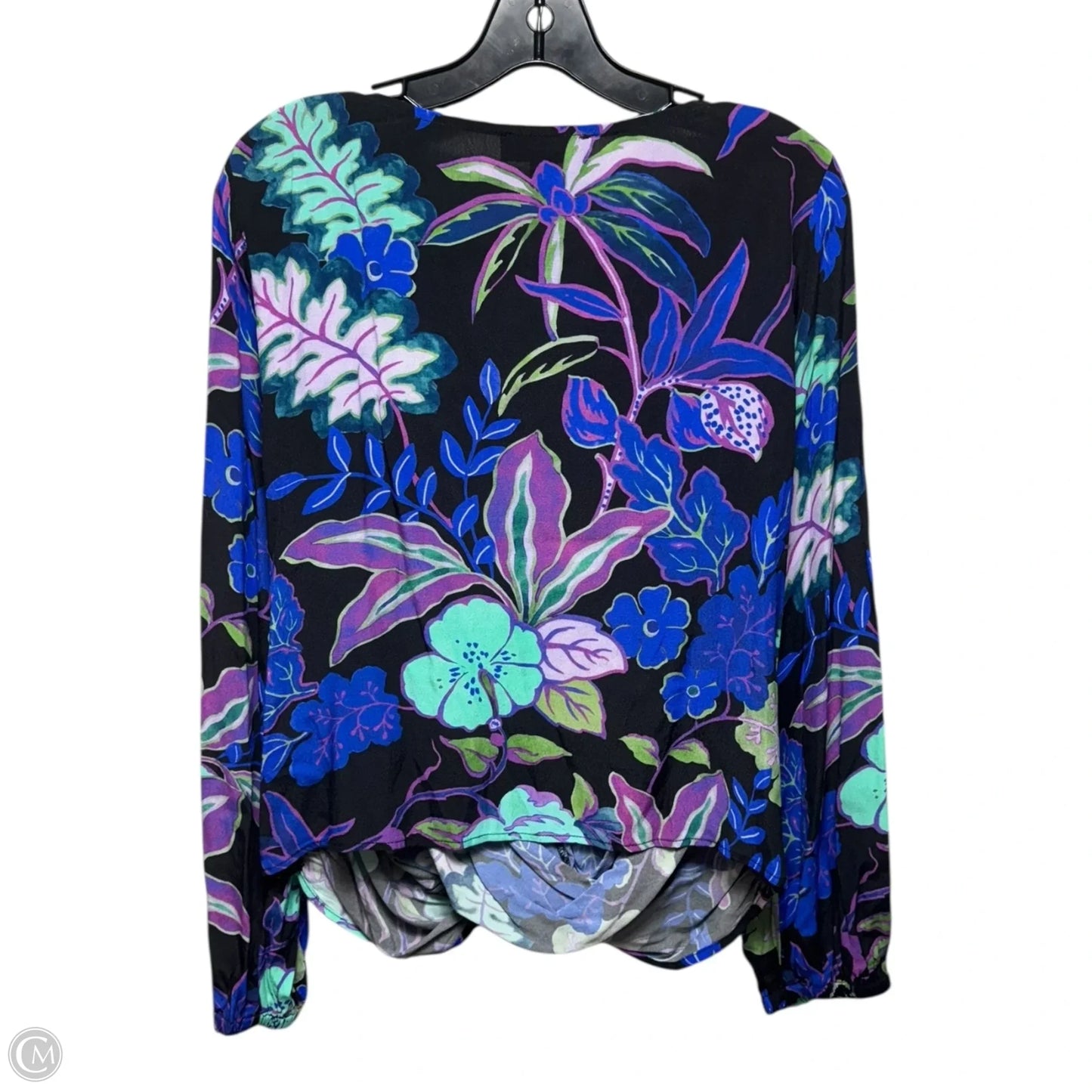 Crystal Girl Boatneck Top Long Sleeve By Karen Kane In Floral Print, Size: Xlp