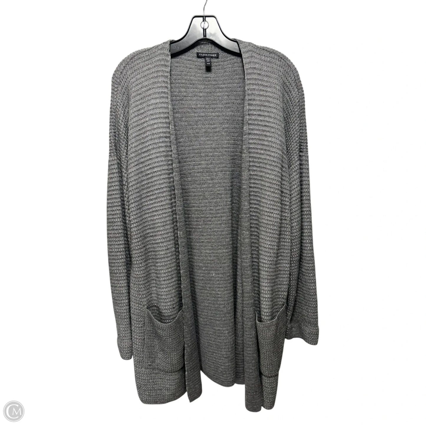 Sweater Cardigan By Eileen Fisher In Grey, Size: M