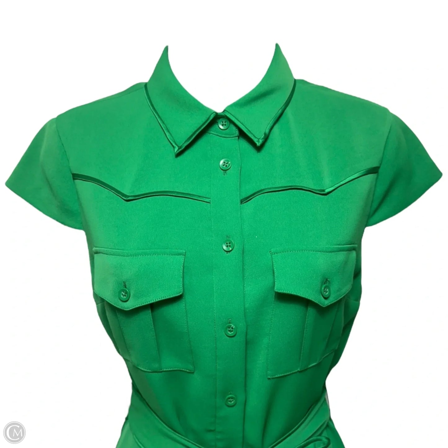 Yoko Pleated Dress Designer By Alice + Olivia In Kelly Green, Size: 4