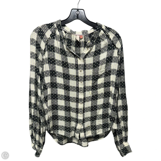 Top Long Sleeve By Pilcro In Checkered Pattern, Size: L
