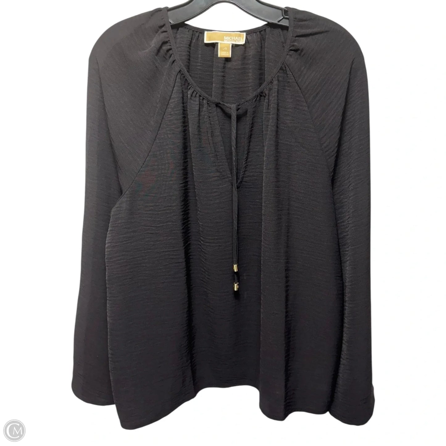 Top Long Sleeve By Michael By Michael Kors In Black, Size: L