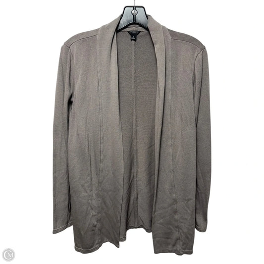 Sweater Cardigan By Ann Taylor In Taupe, Size: S