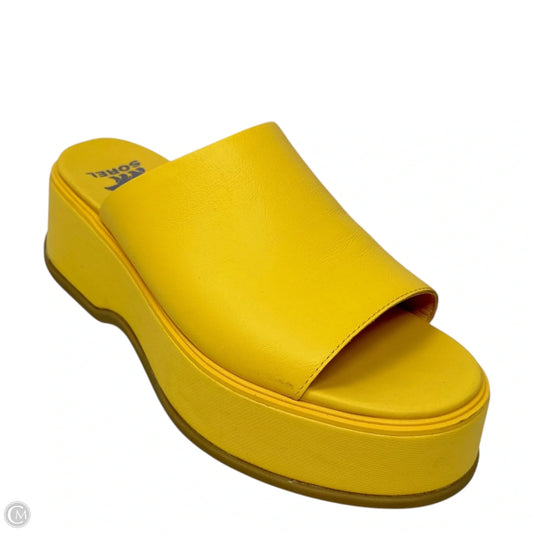 Dayspring Platform Slide Sandals By Sorel In Yellow, Size: 7