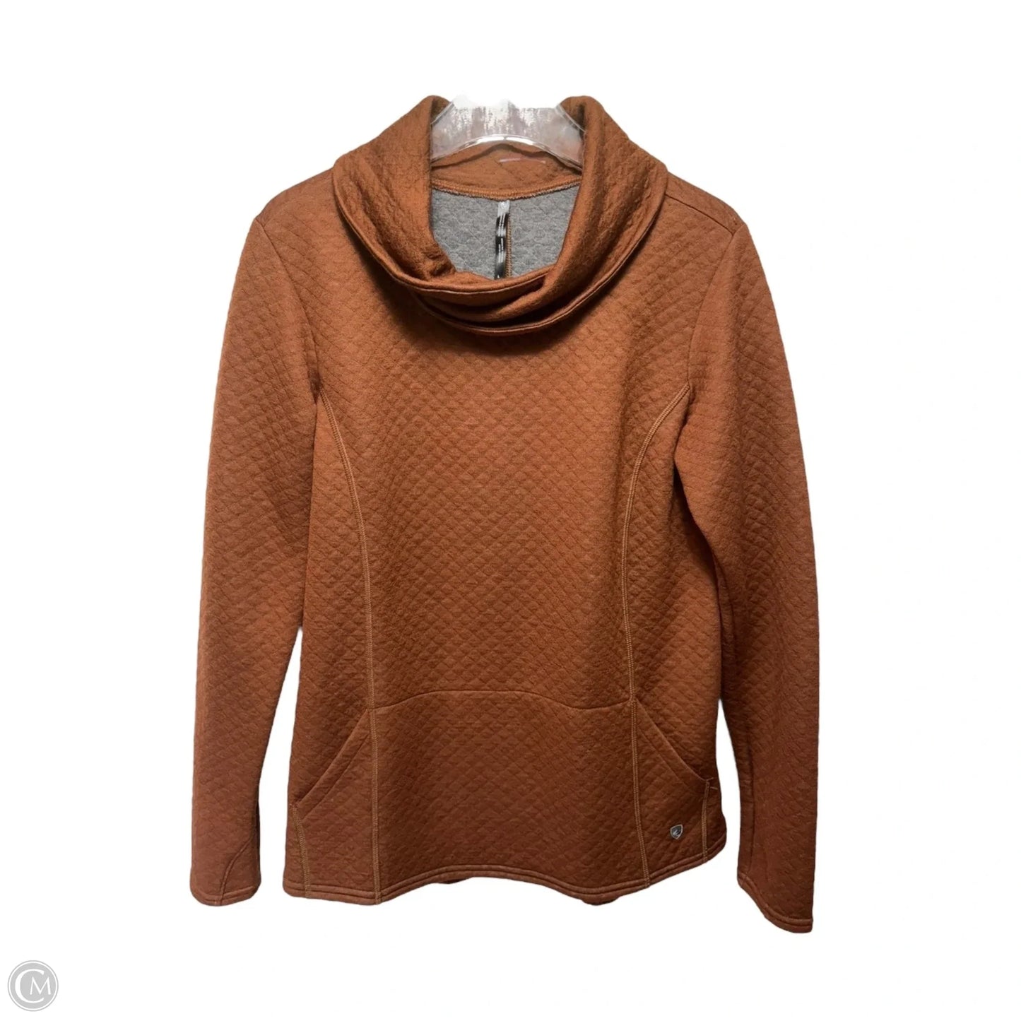 Athletic Top Long Sleeve Collar By Kuhl In Brown, Size: L