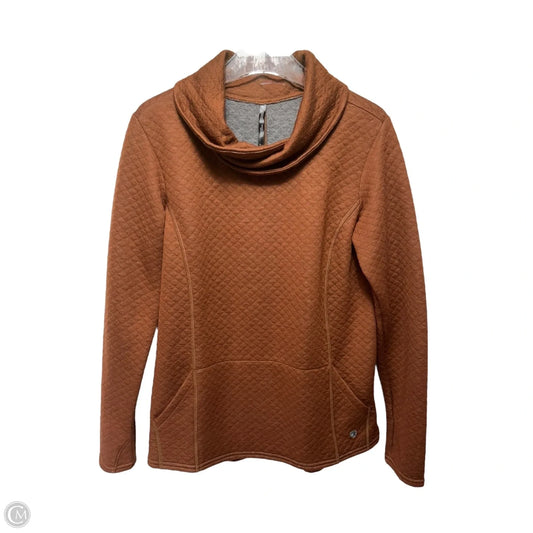 Athletic Top Long Sleeve Collar By Kuhl In Brown, Size: L