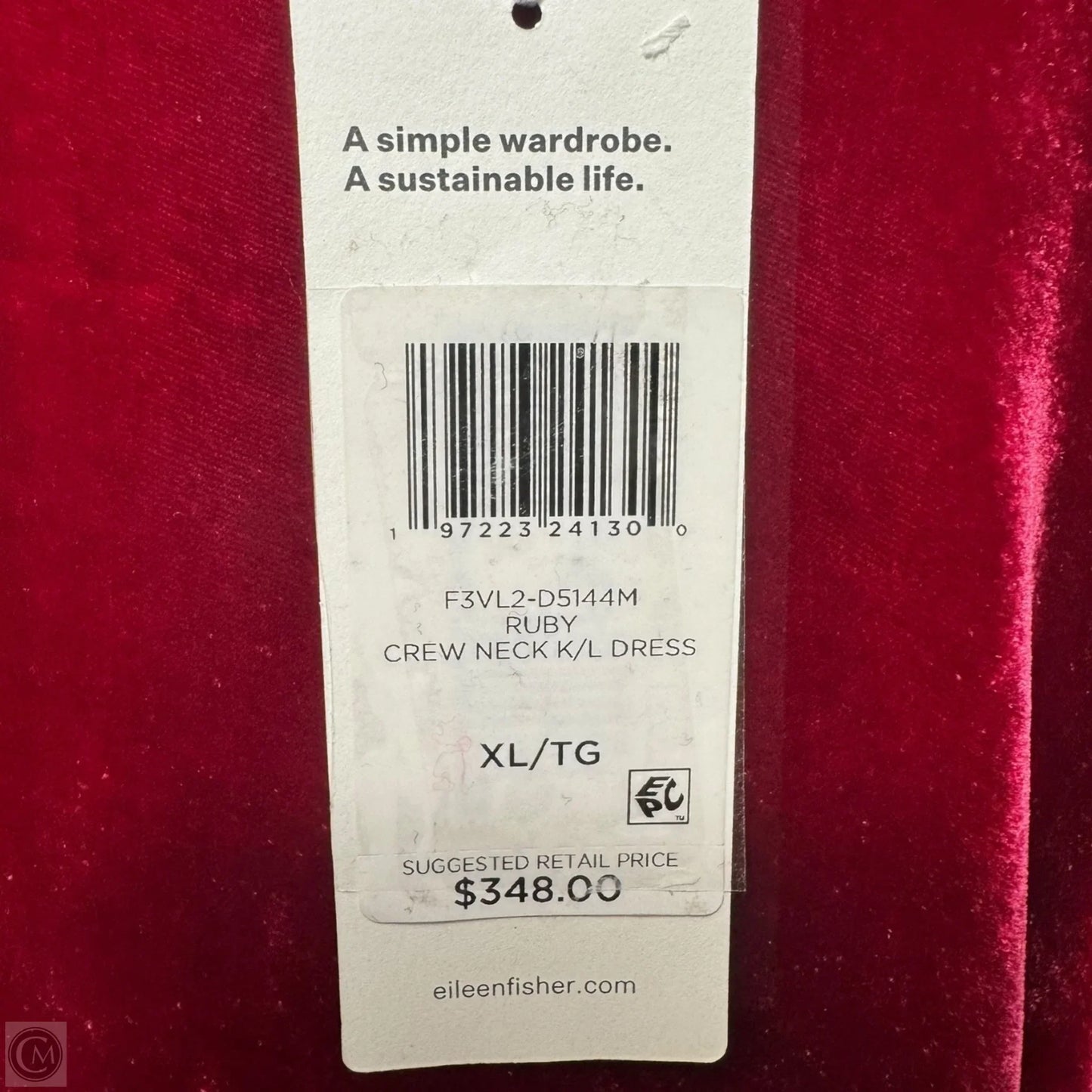 Dress Party Midi By Eileen Fisher In Red, Size: Xl