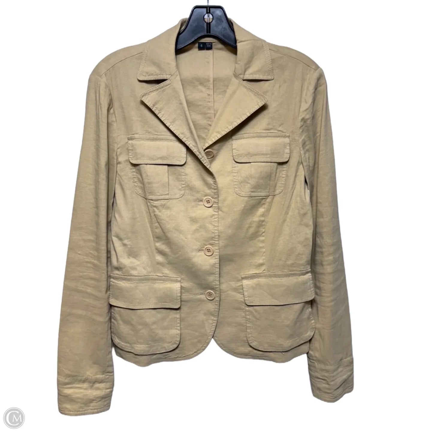 Linen Blend Blazer By Theory In Tan, Size: 6