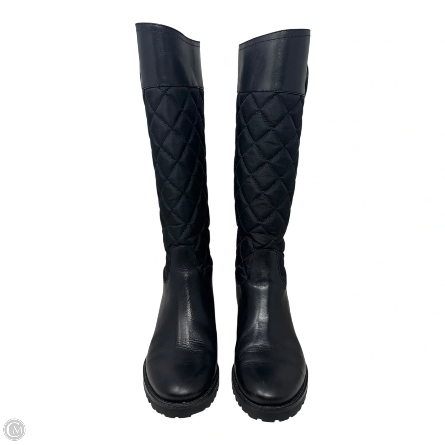 Rowan Quilted Riding Boots Designer By Tory Burch In Black, Size: 7.5