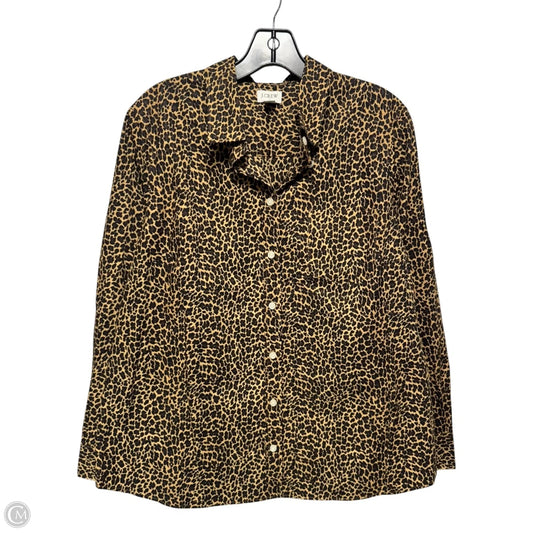 Top Long Sleeve By J. Crew In Animal Print, Size: Xl