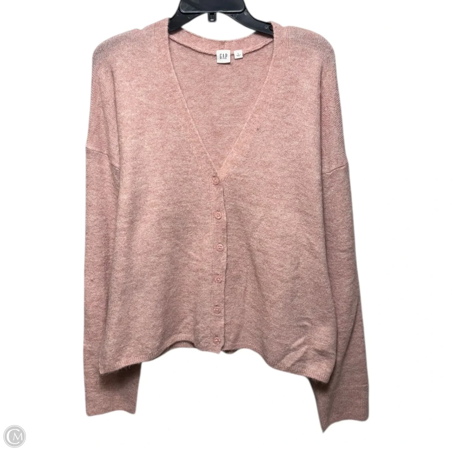 Sweater Cardigan By Gap In Pink, Size: L