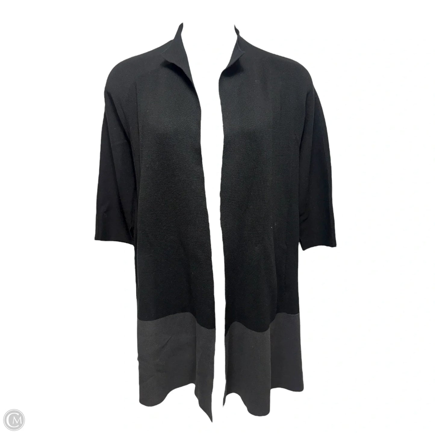 Silk & Cotton Sweater Cardigan By Eileen Fisher In Black, Size: M