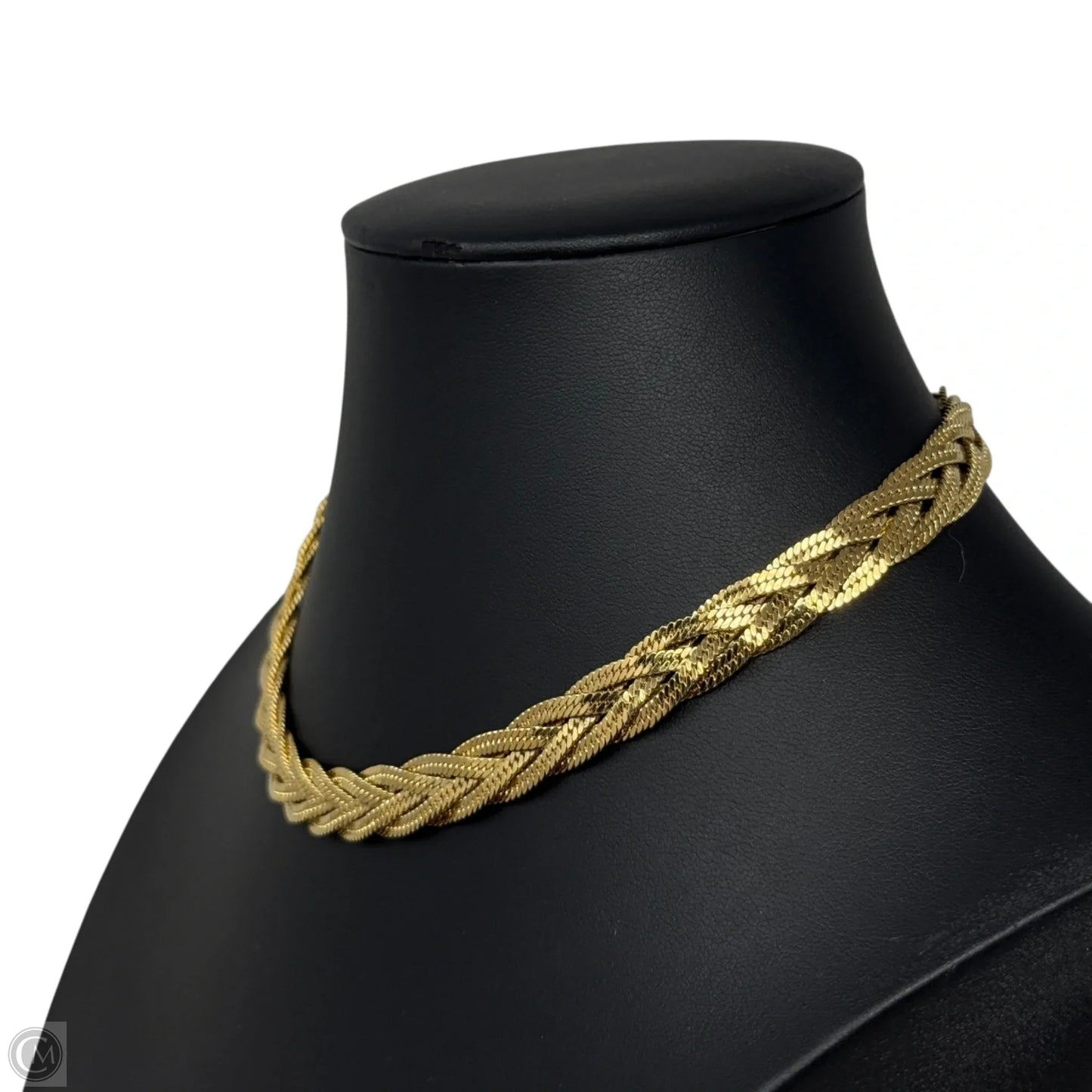 Vintage 23K Gold Plated Brass Braided Chain Collar Necklace By Napier