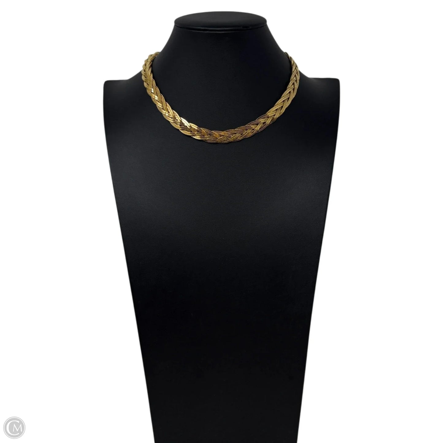 Vintage 23K Gold Plated Brass Braided Chain Collar Necklace By Napier