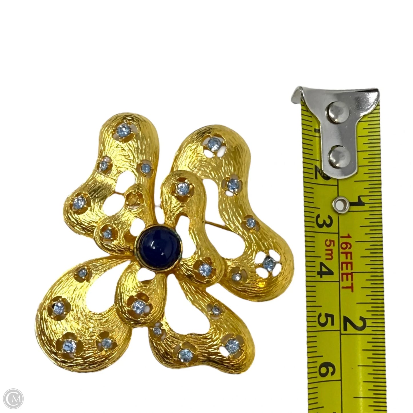 Gold Tone Pin With Blue Crystals By Ivana Trump