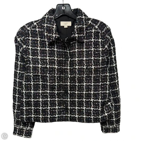 Metallic Blazer By Loft In Black & White, Size: Sp
