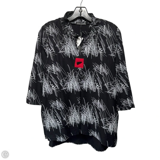 Top Long Sleeve By Whispers In Black and White, Size: M