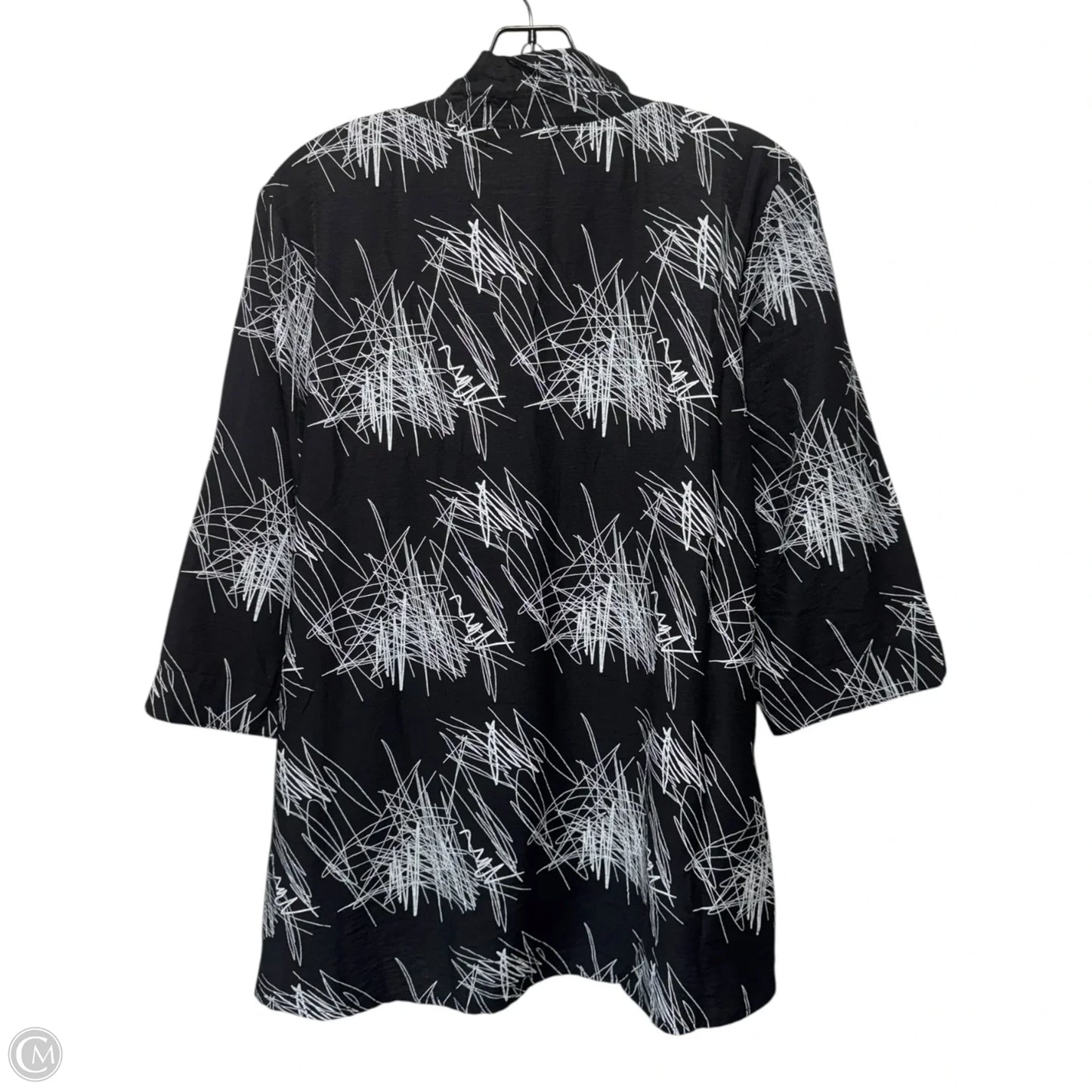 Top Long Sleeve By Whispers In Black and White, Size: M