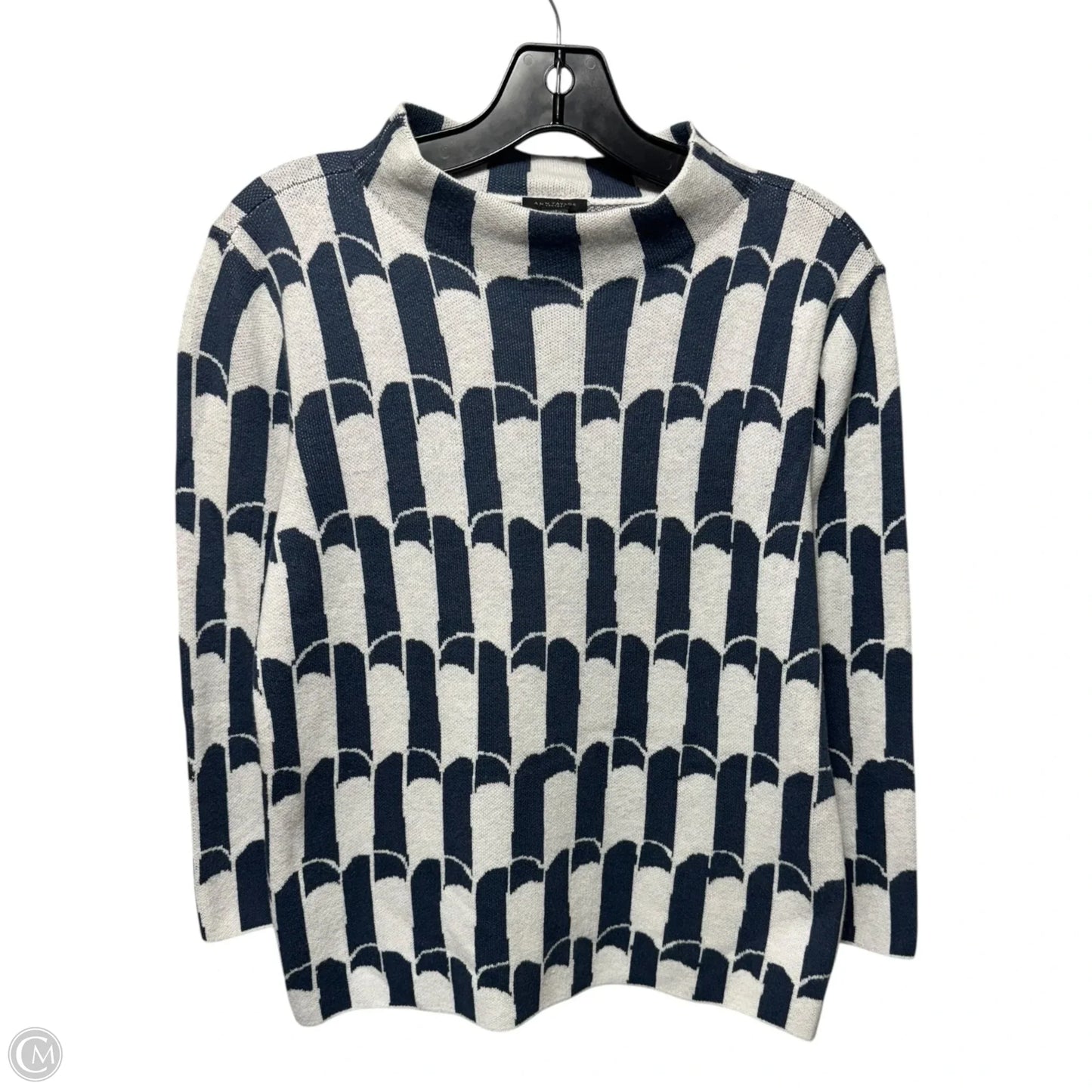 Sweater By Ann Taylor In Blue & White, Size: Xs