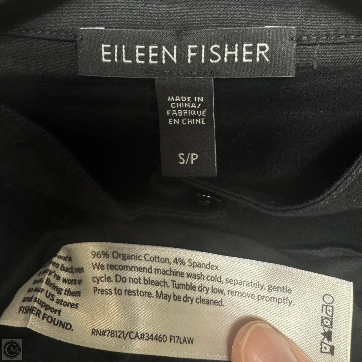 Tunic Long Sleeve By Eileen Fisher In Black, Size: S