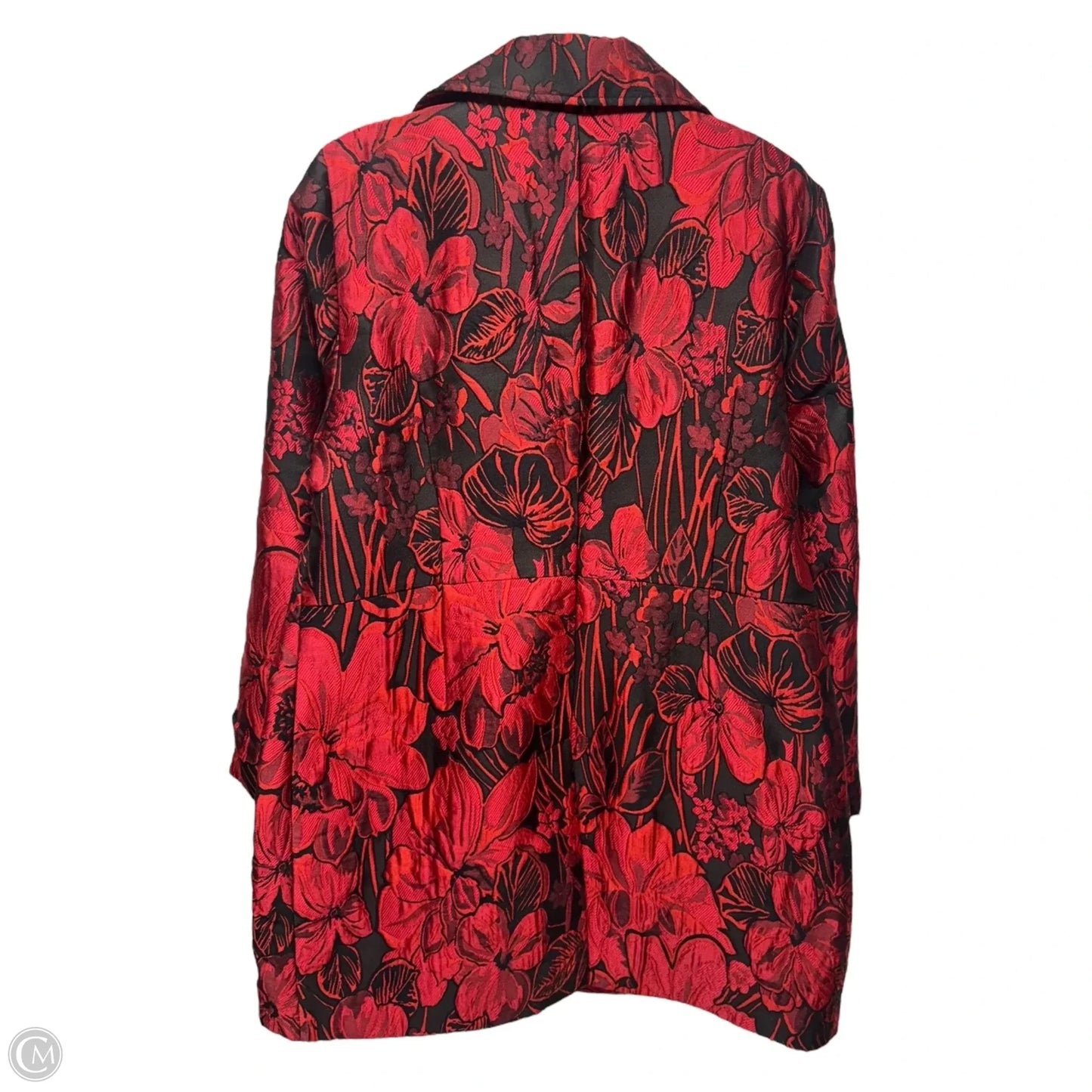Occasion Topper Jacquard Jacket By Chicos In Wild Poppy, Size: 12