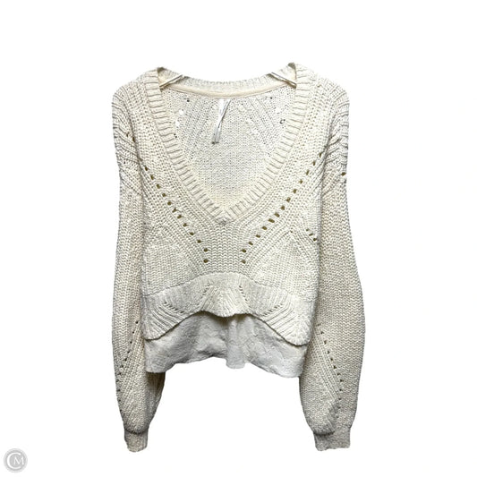 Sweater By Anthropologie In Cream, Size: M