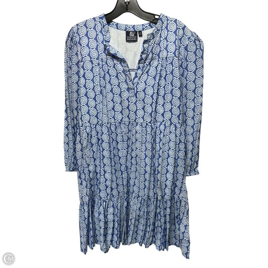 Dress Casual Short By Madison Mathew’s In Blue & White, Size: M