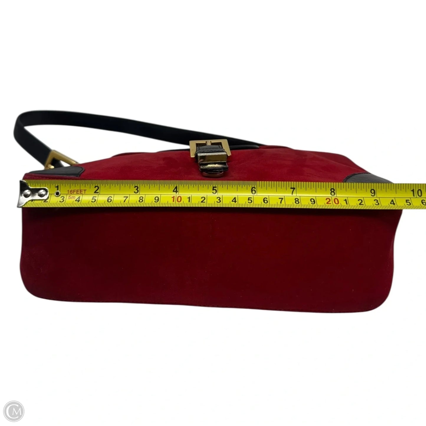 Vintage Suede Shoulder Handbag Luxury Designer By St John Collection, Size: Medium