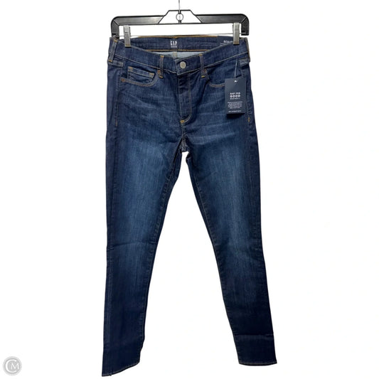 Jeans Skinny By Gap In Blue Denim, Size: 8 long
