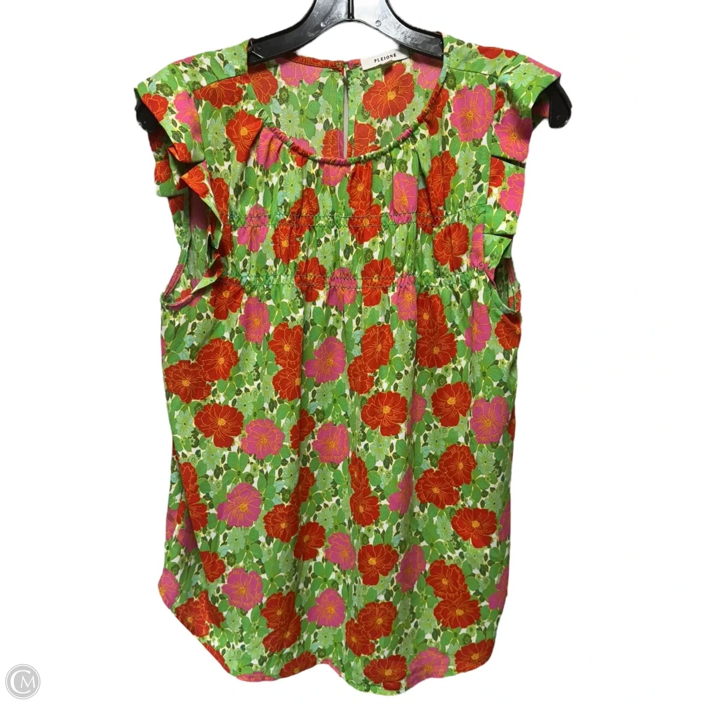 Top Sleeveless By Pleione In Floral Print, Size: M