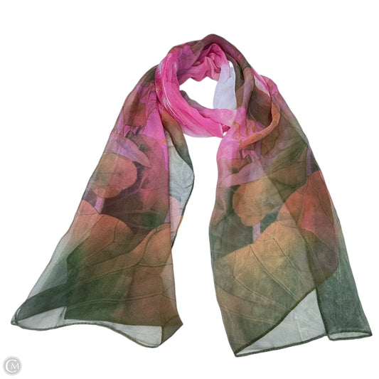 “Silk Feel” Floral Scarf Long