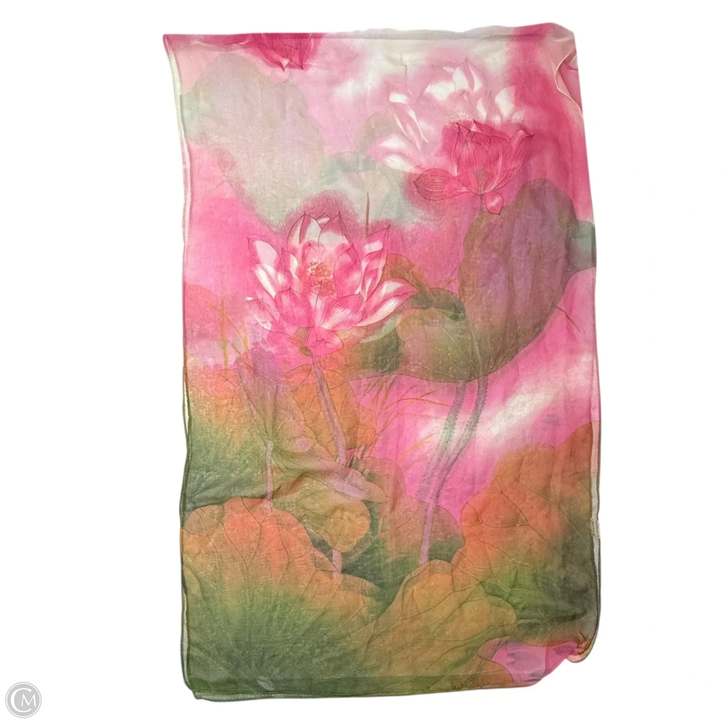 “Silk Feel” Floral Scarf Long