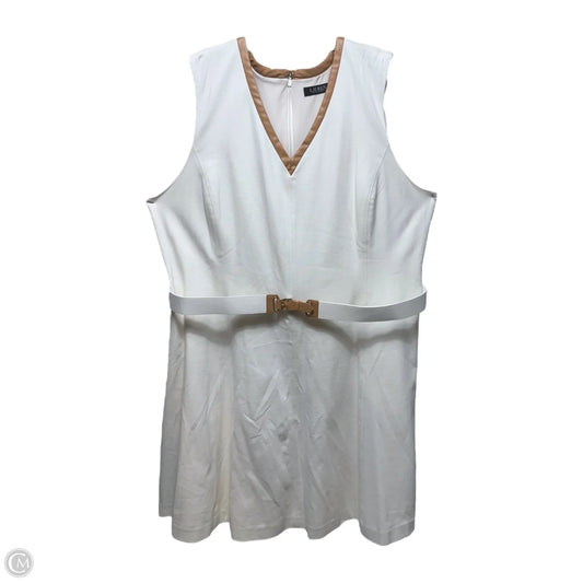 Dress Casual Midi By Lauren By Ralph Lauren In Cream, Size: 3x