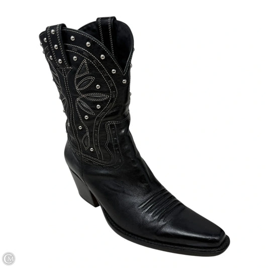 Studded Leather Western Short Boots By Cole-haan In Black, Size: 8.5