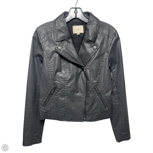 Coated Jacket Moto By Loft In Black, Size: S