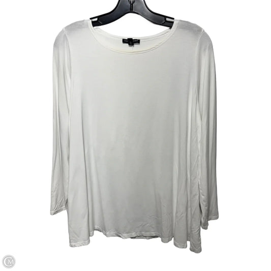 Top Long Sleeve By Eileen Fisher In White, Size: M