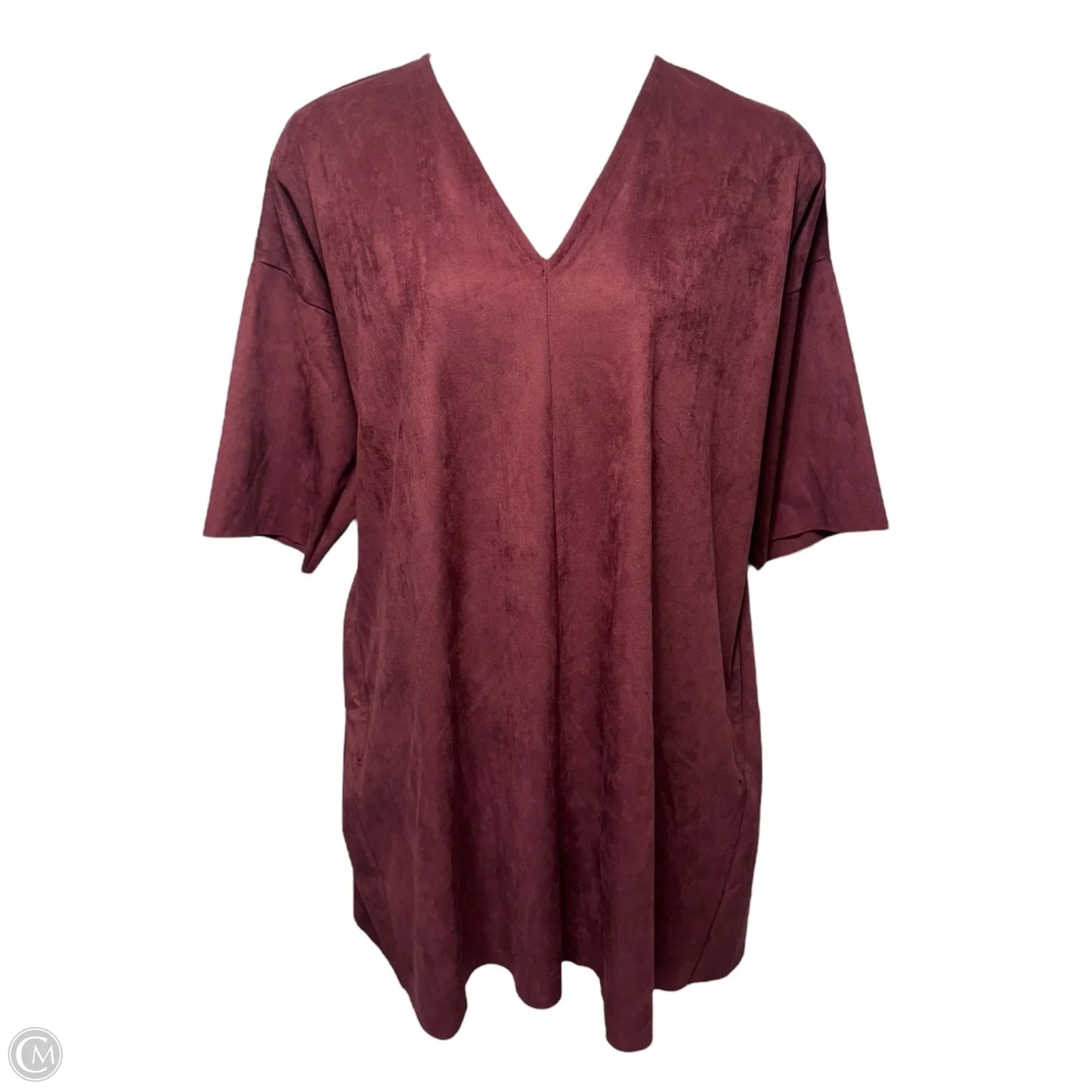 Bingley Faux Suede Dress Casual Short By Bryn Walker In Maroon, Size: Xl