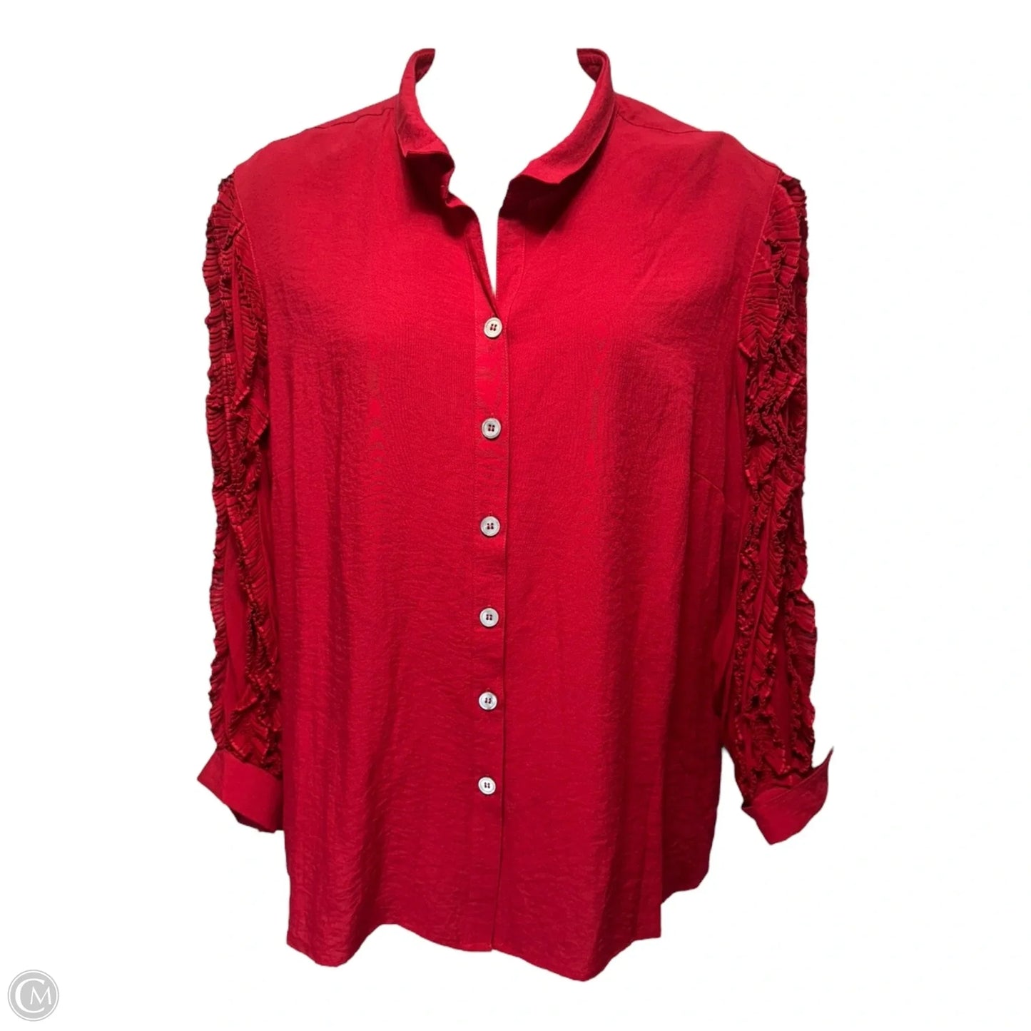 Top Long Sleeve By John Mark In Red, Size: 2x