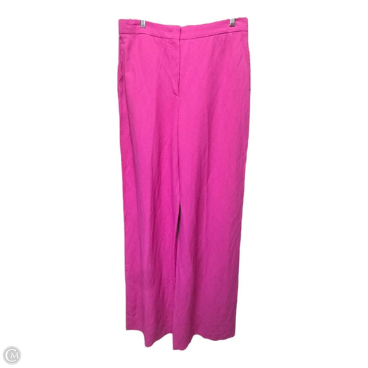 Malizia Wide-Leg Linen Pants Designer By Max Mara In Pink, Size: 12