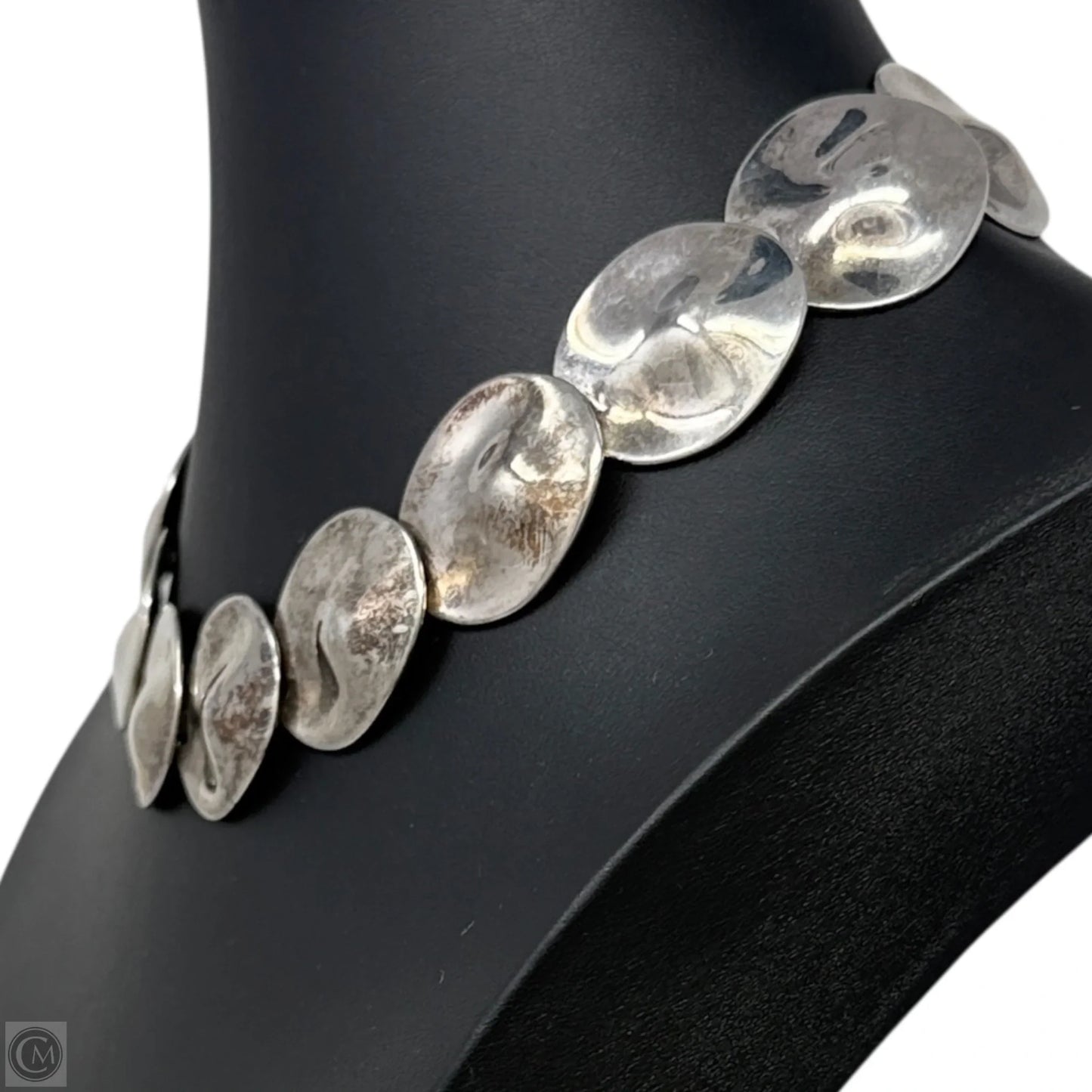 Modernist Silver Plated Disc Necklace