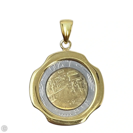 Gold Over Sterling Silver 500 Lire Italian Coin Pendant