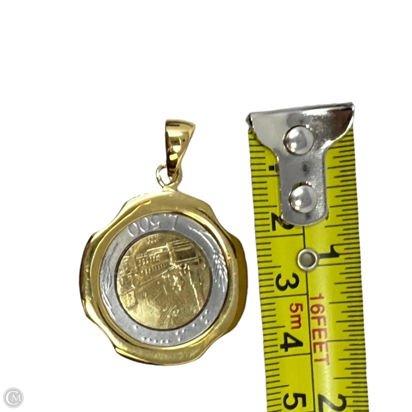 Gold Over Sterling Silver 500 Lire Italian Coin Pendant