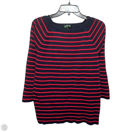 Sweater By Lauren By Ralph Lauren In Striped Pattern, Size: Xl