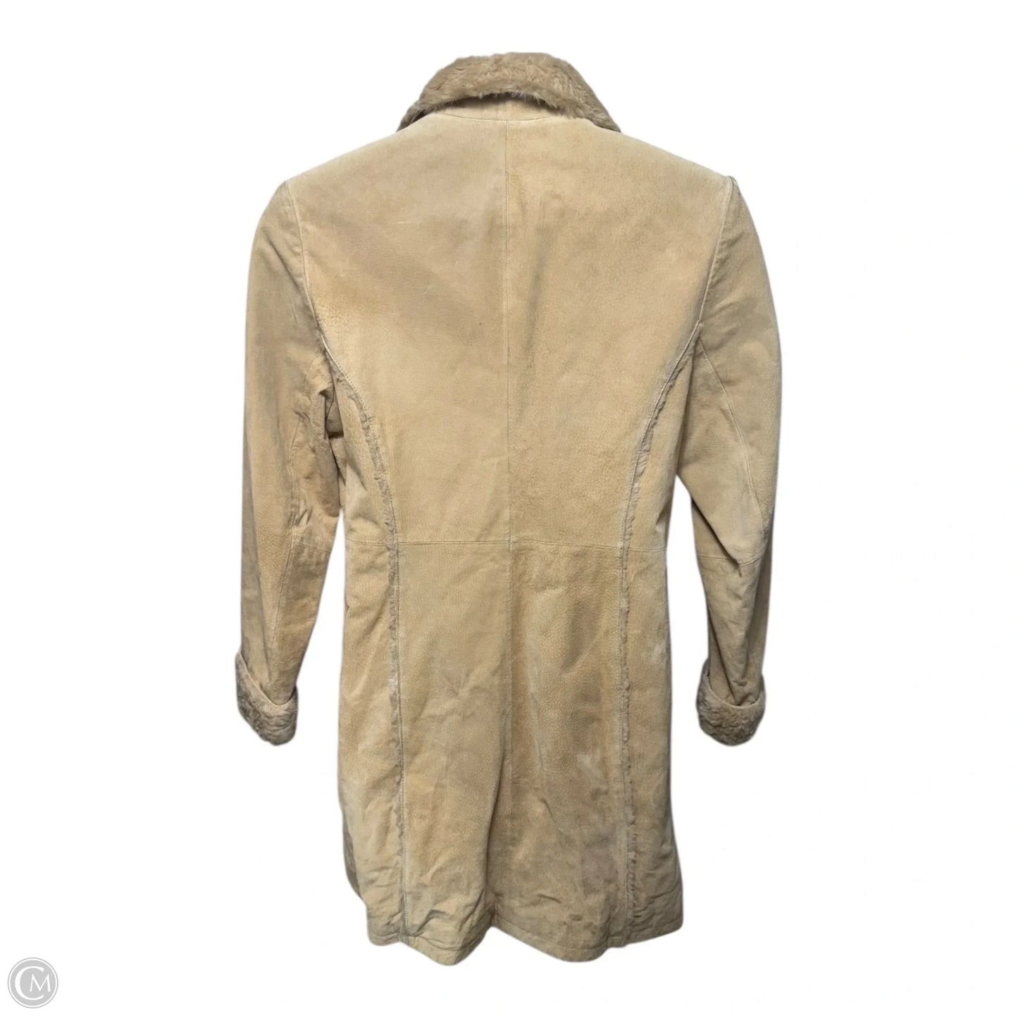 Vintage Suede Coat By Gallery In Tan, Size: L