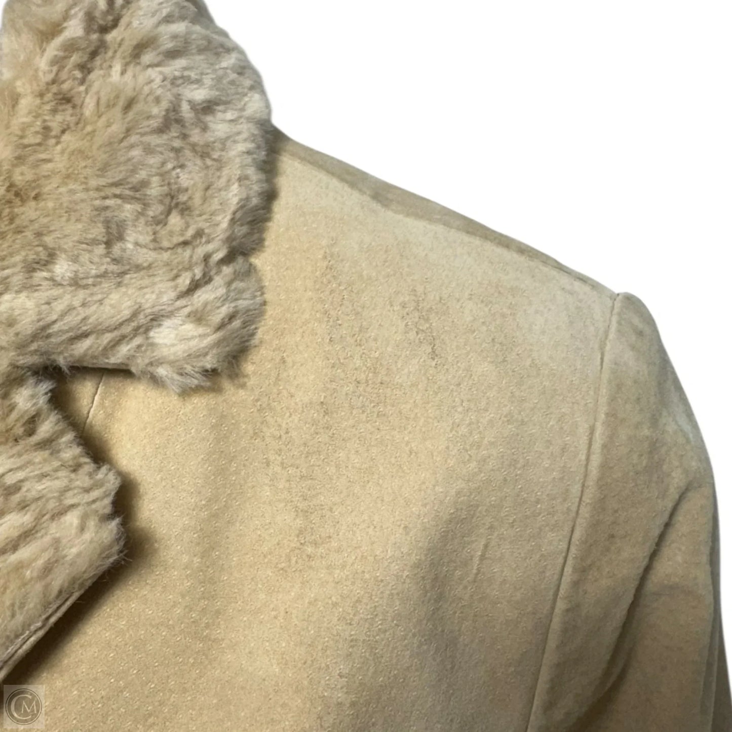 Vintage Suede Coat By Gallery In Tan, Size: L