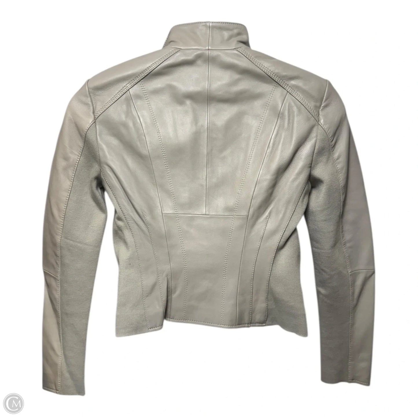 Jacket Leather By Johnston & Murphy In Grey, Size: L