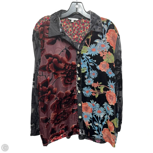 Enchanting Evening Top Long Sleeve By John Mark In Multi-colored, Size: Xlp