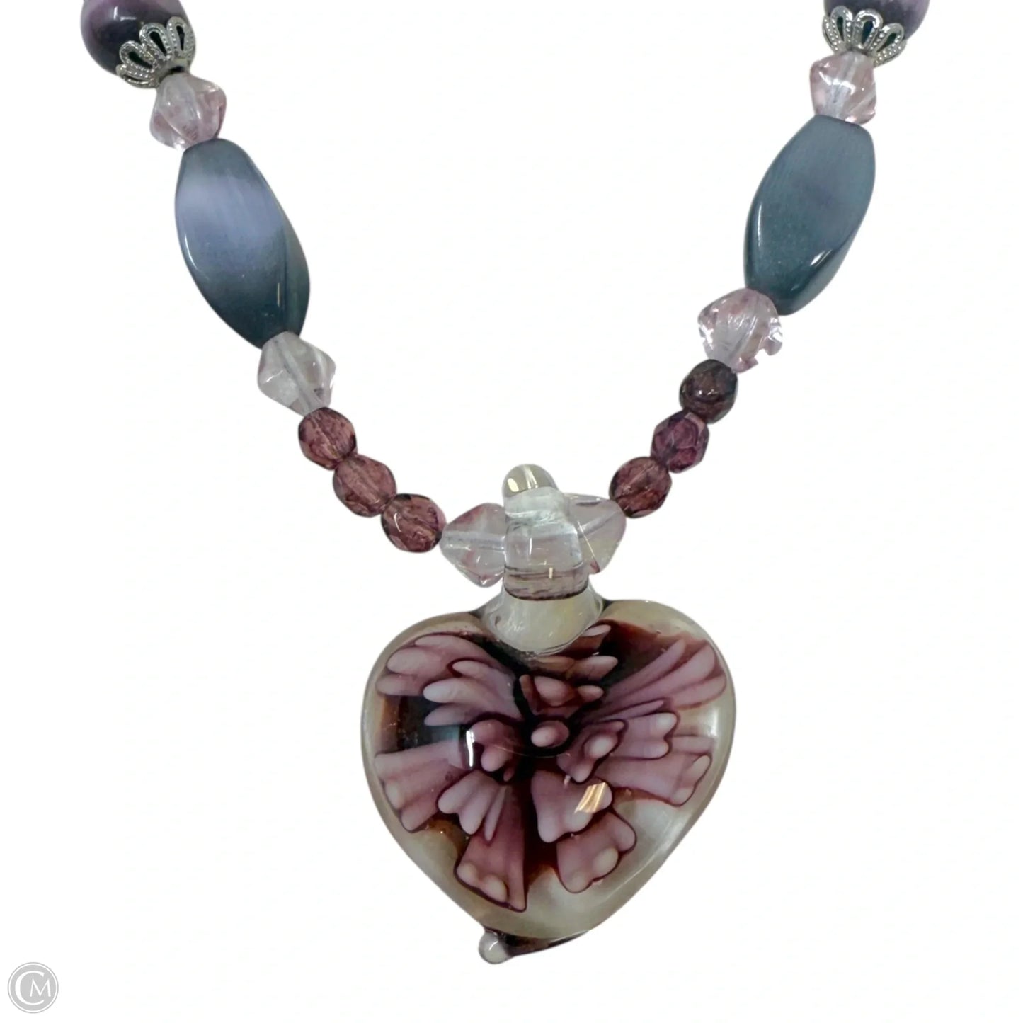 Murano Glass Heart Beaded Statement Necklace