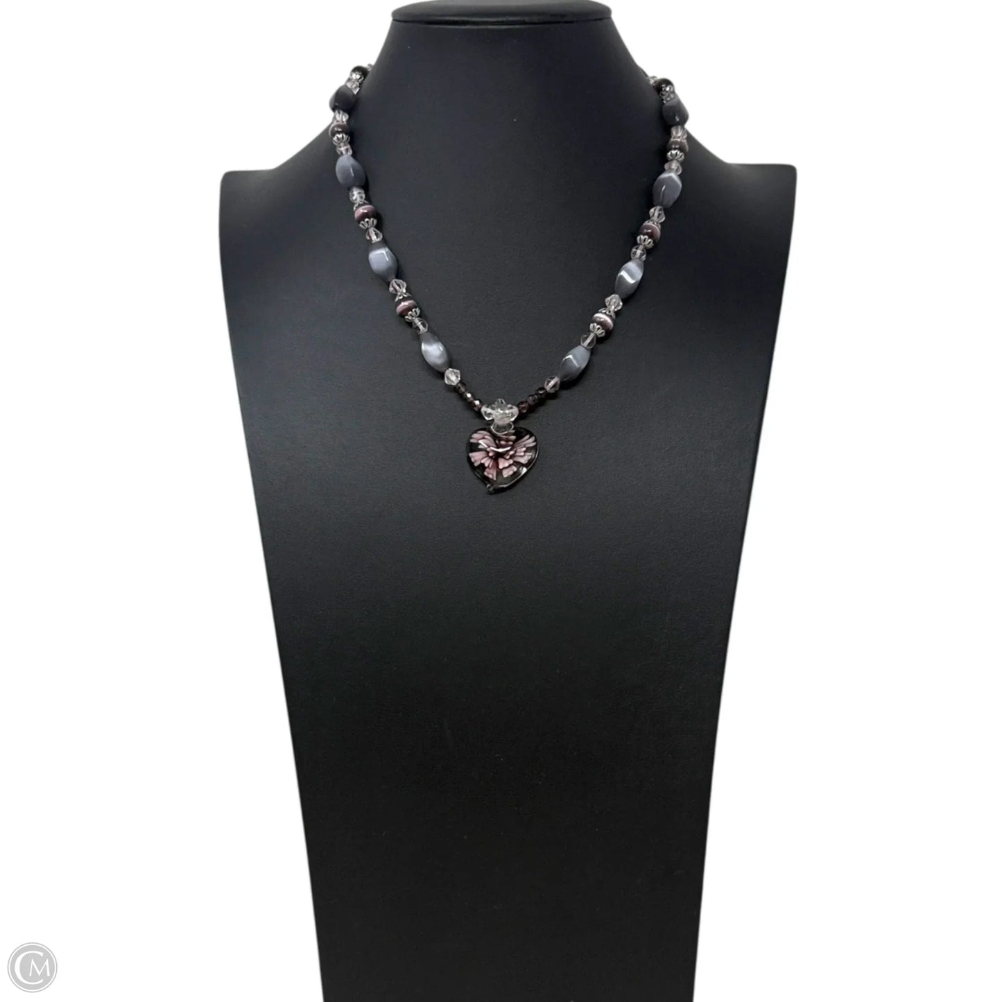 Murano Glass Heart Beaded Statement Necklace